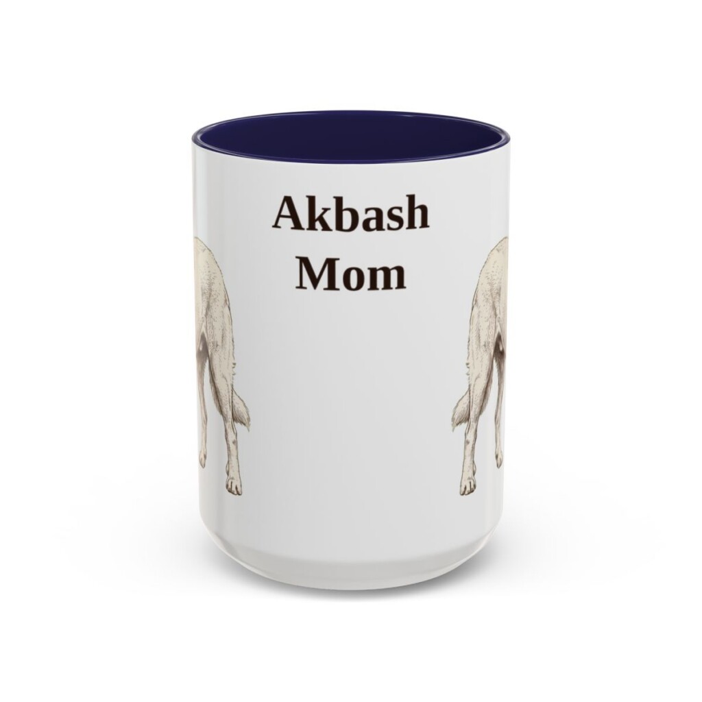 15oz Akbash Dog Mom Mug, Vintage Sketch Coffee Mug, Dog Mom Gift
