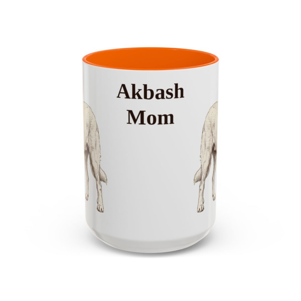 15oz Akbash Dog Mom Mug, Vintage Sketch Coffee Mug, Dog Mom Gift