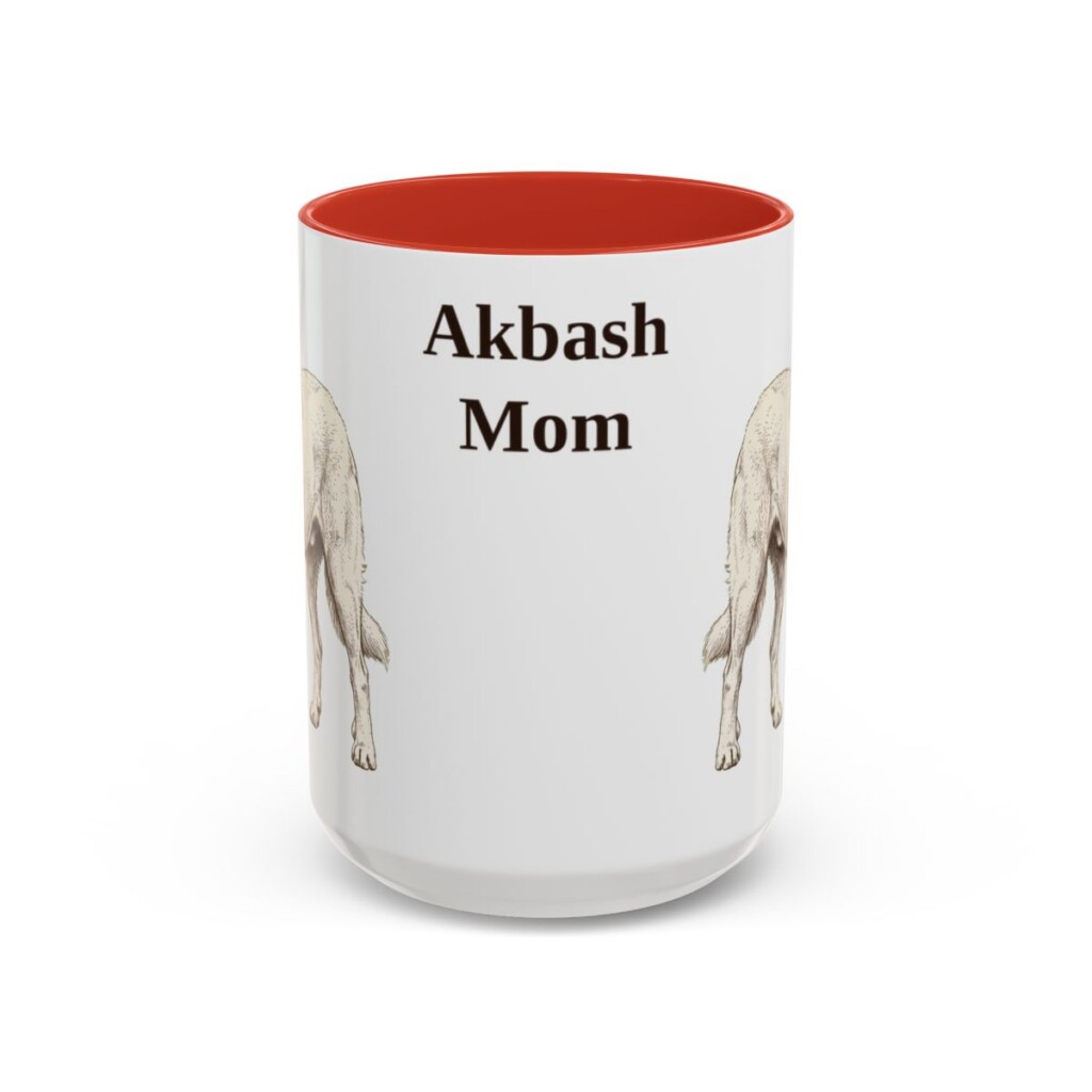 15oz Akbash Dog Mom Mug, Vintage Sketch Coffee Mug, Dog Mom Gift