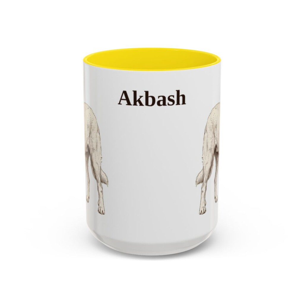 15oz Akbash Mug, Vintage Dog Portrait Coffee Mug, Dog Lover Gift