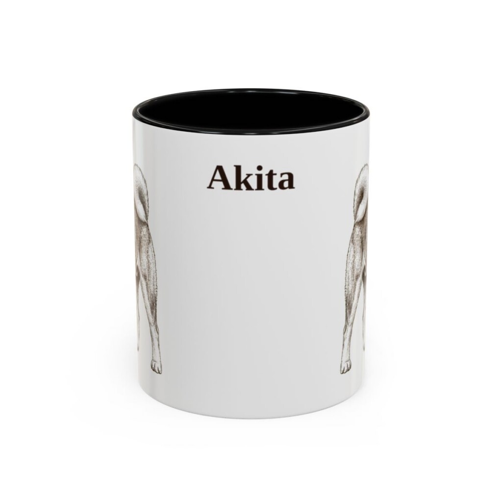 11oz Akita Mug, Vintage Dog Portrait Coffee Mug, Dog Lover Gift