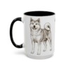 akita-mug-black-left-1 15oz Akita Mug, Vintage Dog Portrait Coffee Mug, Dog Lover Gift