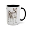 akita-mug-black-right-1 15oz Akita Mug, Vintage Dog Portrait Coffee Mug, Dog Lover Gift