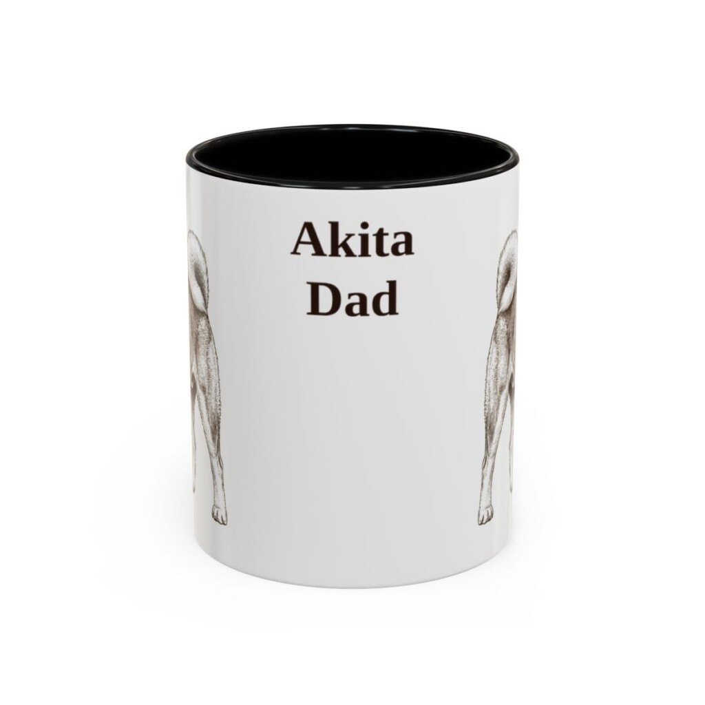 11oz Akita Dog Dad Mug, Vintage Sketch Coffee Mug, Dog Dad Gift