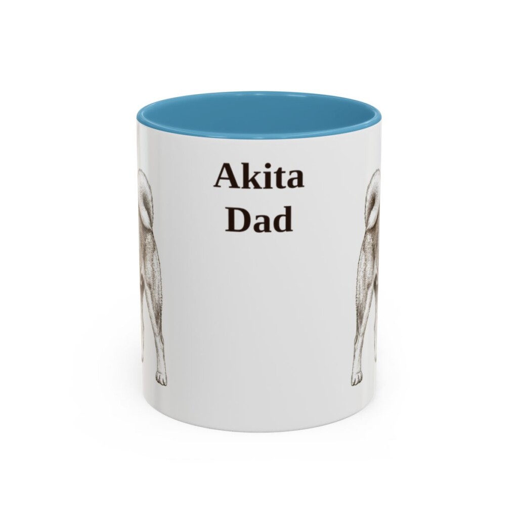 11oz Akita Dog Dad Mug, Vintage Sketch Coffee Mug, Dog Dad Gift
