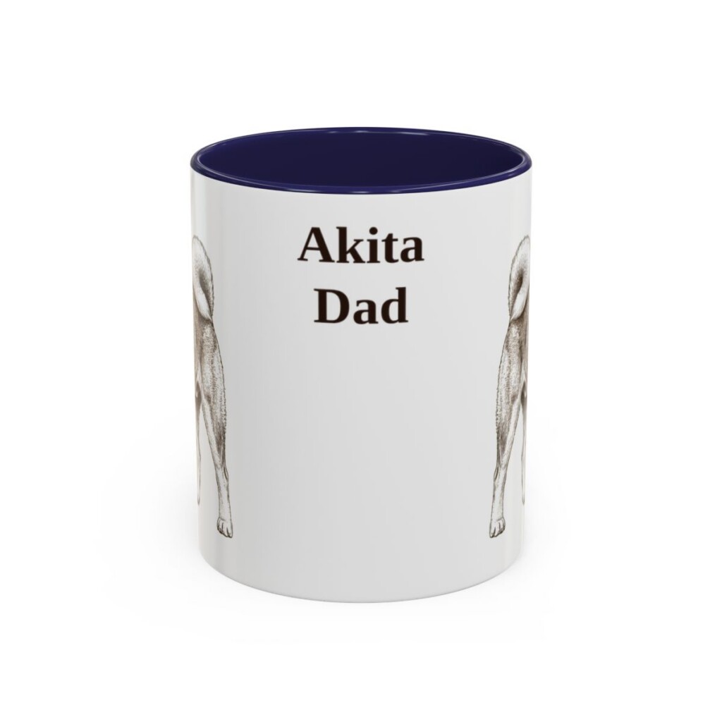 11oz Akita Dog Dad Mug, Vintage Sketch Coffee Mug, Dog Dad Gift