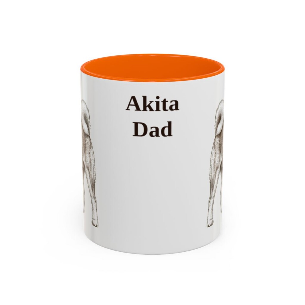 11oz Akita Dog Dad Mug, Vintage Sketch Coffee Mug, Dog Dad Gift