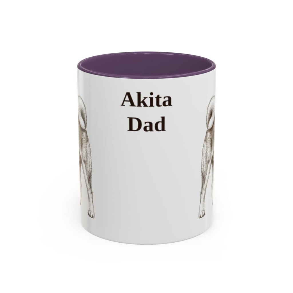 11oz Akita Dog Dad Mug, Vintage Sketch Coffee Mug, Dog Dad Gift