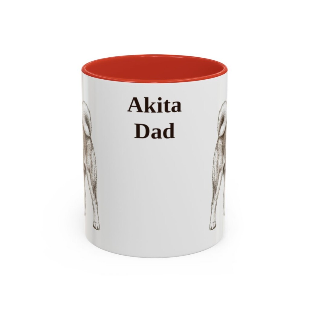 11oz Akita Dog Dad Mug, Vintage Sketch Coffee Mug, Dog Dad Gift