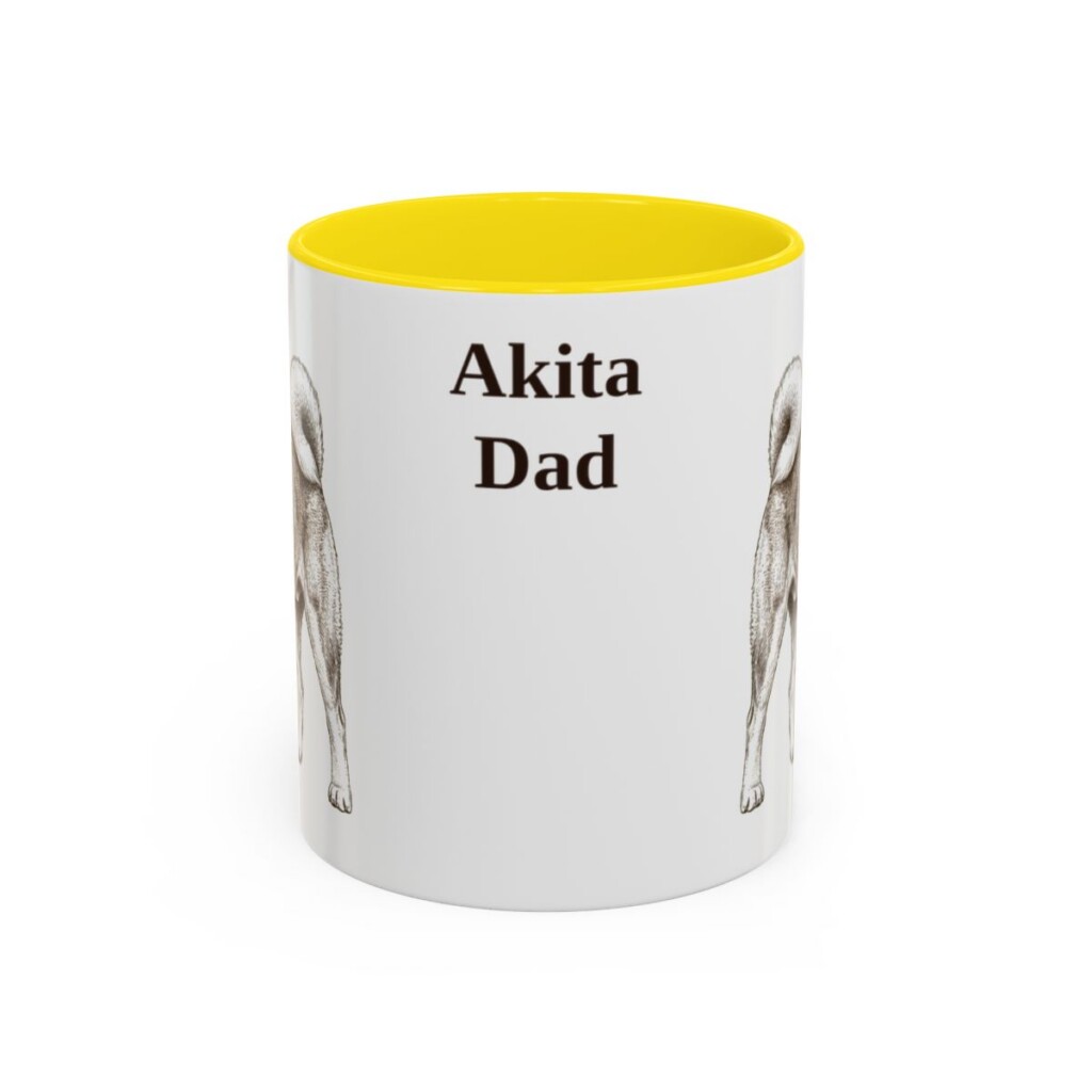 11oz Akita Dog Dad Mug, Vintage Sketch Coffee Mug, Dog Dad Gift