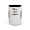 15oz Funny Akita Mug, Silent But Judging, Vintage Dog Coffee Mug, Dog Lover Gift