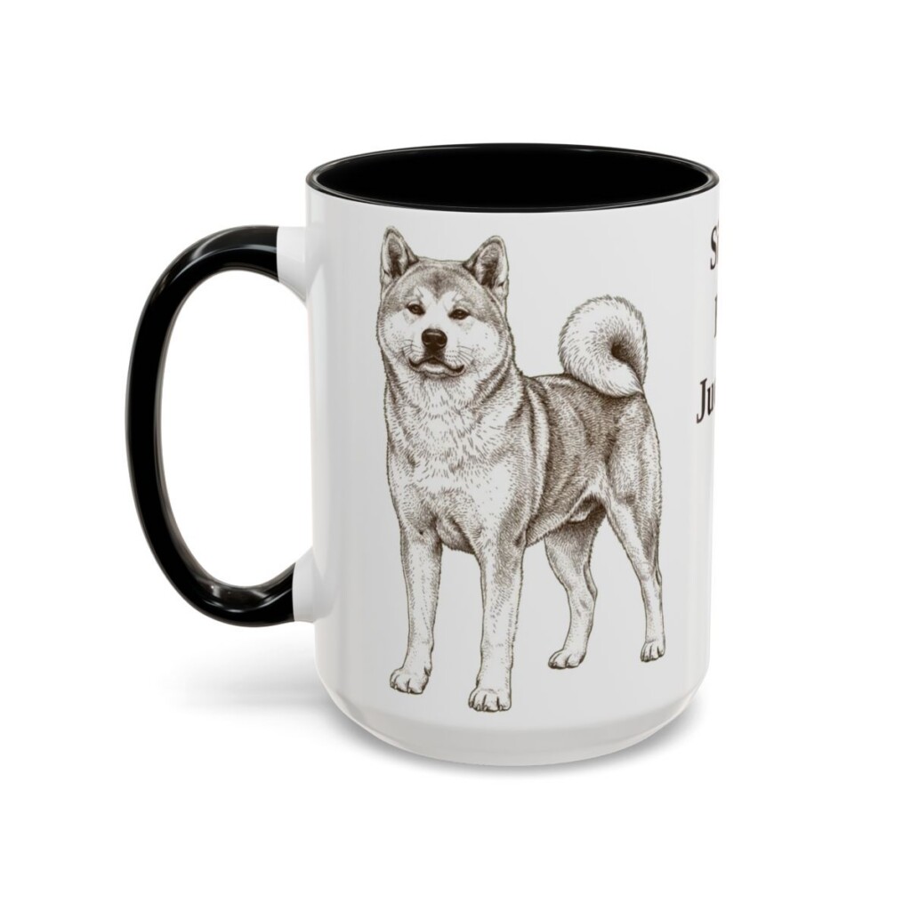 15oz Funny Akita Mug, Silent But Judging, Vintage Dog Coffee Mug, Dog Lover Gift