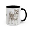 akita-mug-humor-black-right-1 11oz Funny Akita Mug, Silent But Judging, Vintage Dog Coffee Mug, Dog Lover Gift