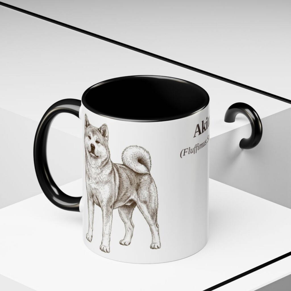 11oz Akita Latin Mug, Akita, Vintage Dog Coffee Mug, Dog Lover Gift