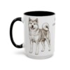akita-mug-latin-black-left-3 15oz Akita Latin Mug, Akita, Vintage Dog Coffee Mug, Dog Lover Gift