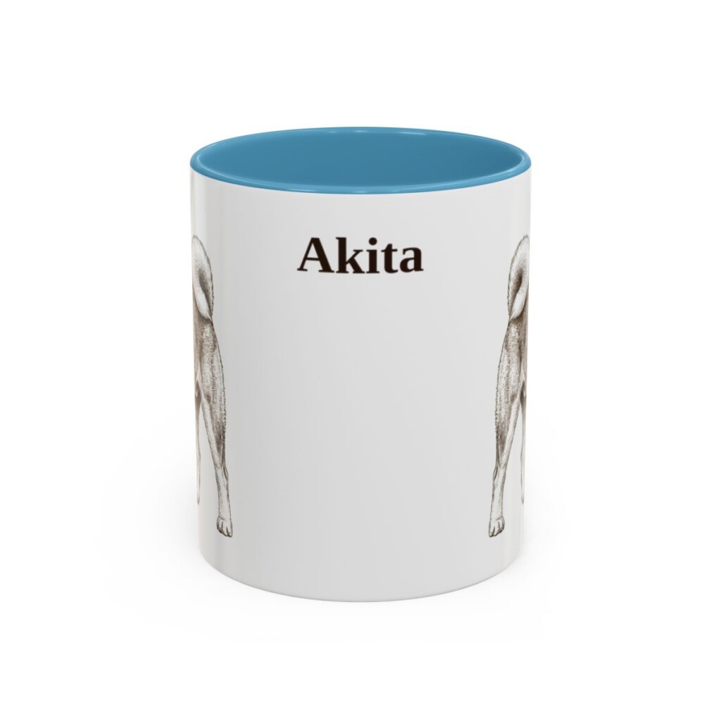 11oz Akita Mug, Vintage Dog Portrait Coffee Mug, Dog Lover Gift