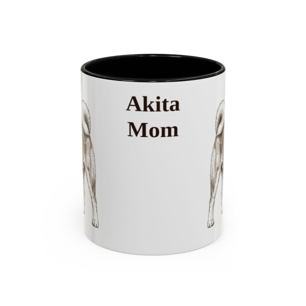 11oz Akita Dog Mom Mug, Vintage Sketch Coffee Mug, Dog Mom Gift