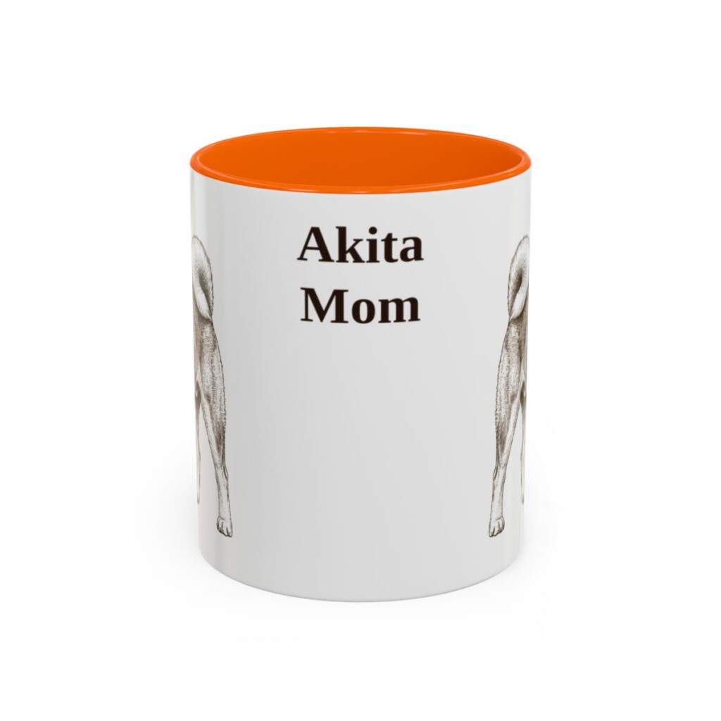 11oz Akita Dog Mom Mug, Vintage Sketch Coffee Mug, Dog Mom Gift