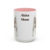 akita-mug-mom-pink-3 15oz Akita Dog Mom Mug, Vintage Sketch Coffee Mug, Dog Mom Gift