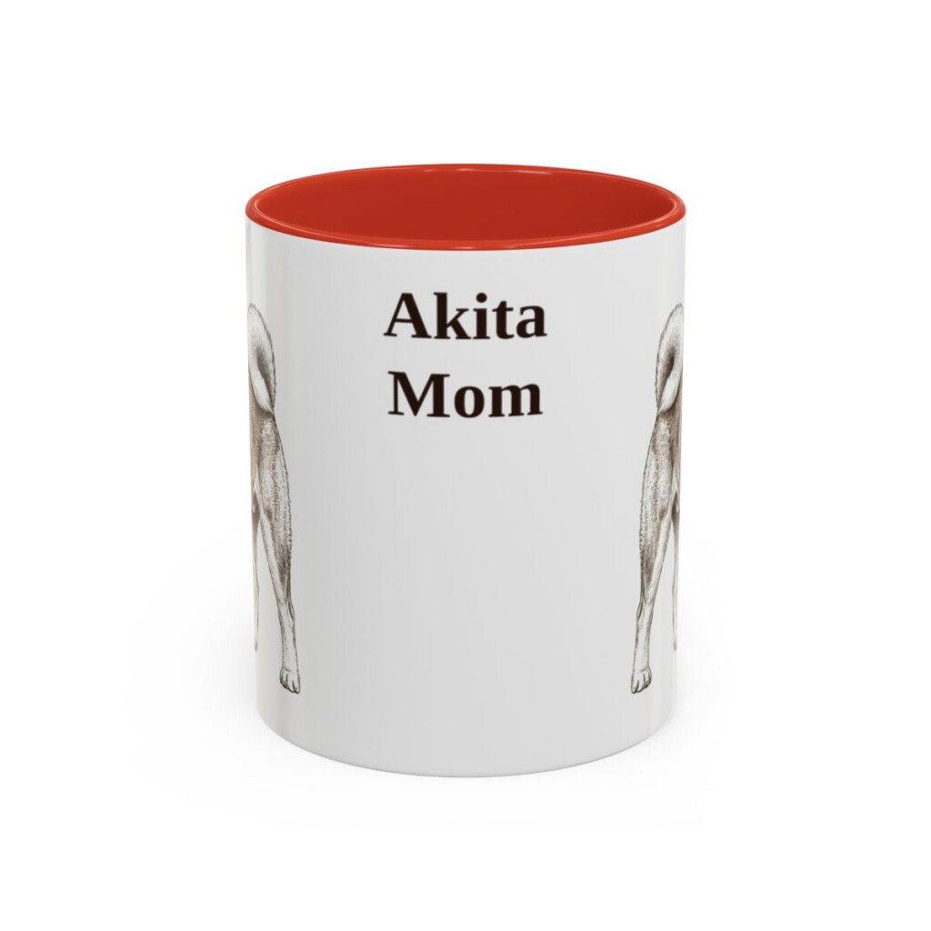 11oz Akita Dog Mom Mug, Vintage Sketch Coffee Mug, Dog Mom Gift