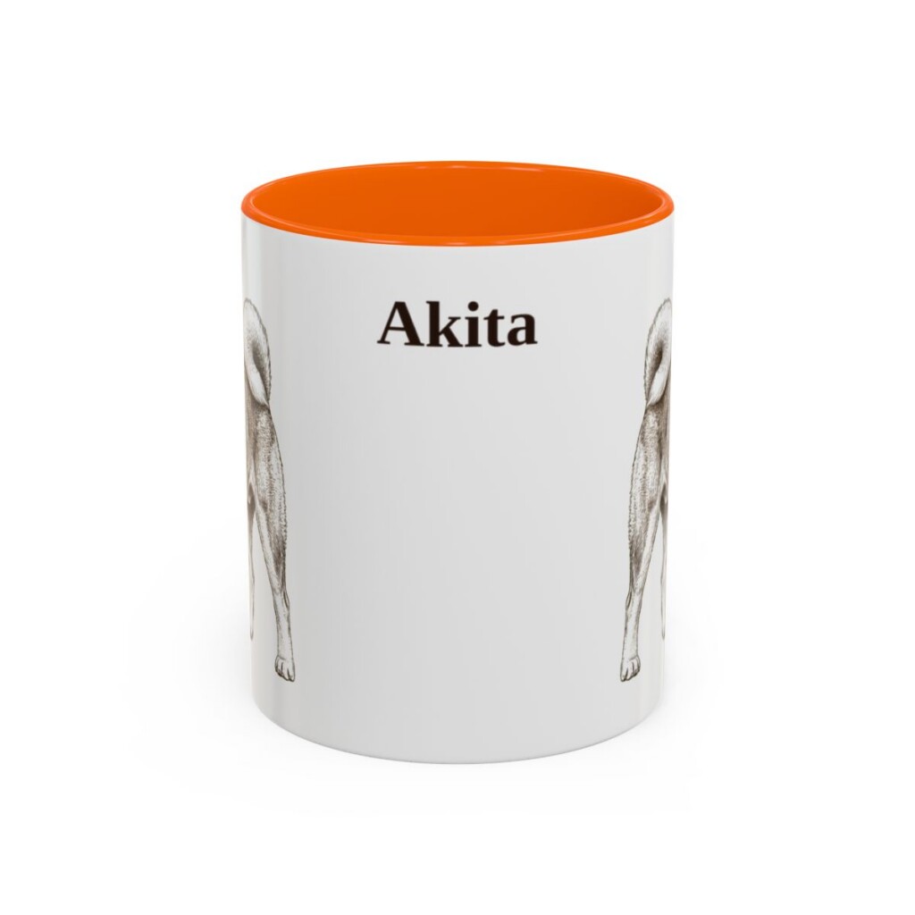 11oz Akita Mug, Vintage Dog Portrait Coffee Mug, Dog Lover Gift