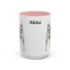 akita-mug-pink-1 15oz Akita Mug, Vintage Dog Portrait Coffee Mug, Dog Lover Gift