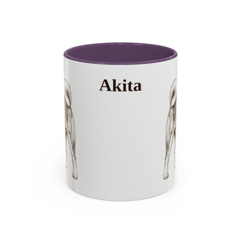 11oz Akita Mug, Vintage Dog Portrait Coffee Mug, Dog Lover Gift