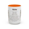 akita-mug-writeup-orange-4 15oz Akita Mug, Illustrated Dog Breed Facts Coffee Mug, Vintage Dog Keepsake Gift