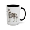 15oz Alaskan Husky Dog Dad Mug, Vintage Sketch Coffee Mug, Dog Dad Gift