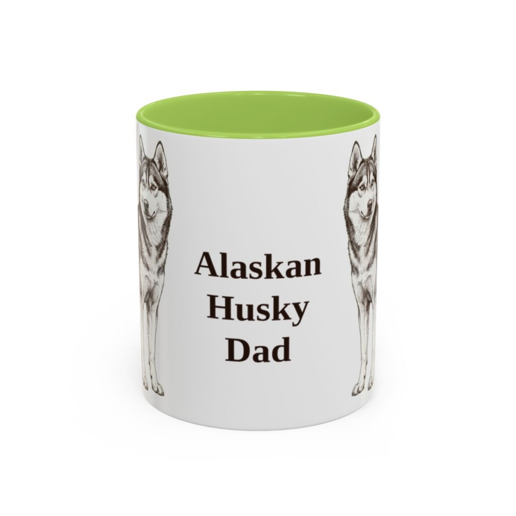 11oz Alaskan Husky Dog Dad Mug, Vintage Sketch Coffee Mug, Dog Dad Gift