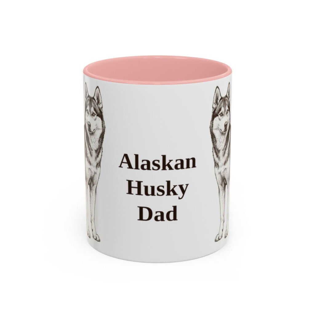 11oz Alaskan Husky Dog Dad Mug, Vintage Sketch Coffee Mug, Dog Dad Gift