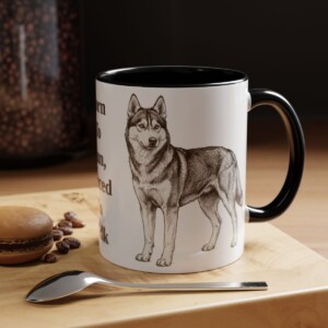 11oz Funny Alaskan Husky Mug, Born To Run, Forced To Walk, Vintage Dog Coffee Mug, Dog Lover Gift