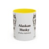 11oz Alaskan Husky Latin Mug, Alaskan Husky, Vintage Dog Coffee Mug, Dog Lover Gift