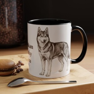 11oz Alaskan Husky Dog Mom Mug, Vintage Sketch Coffee Mug, Dog Mom Gift