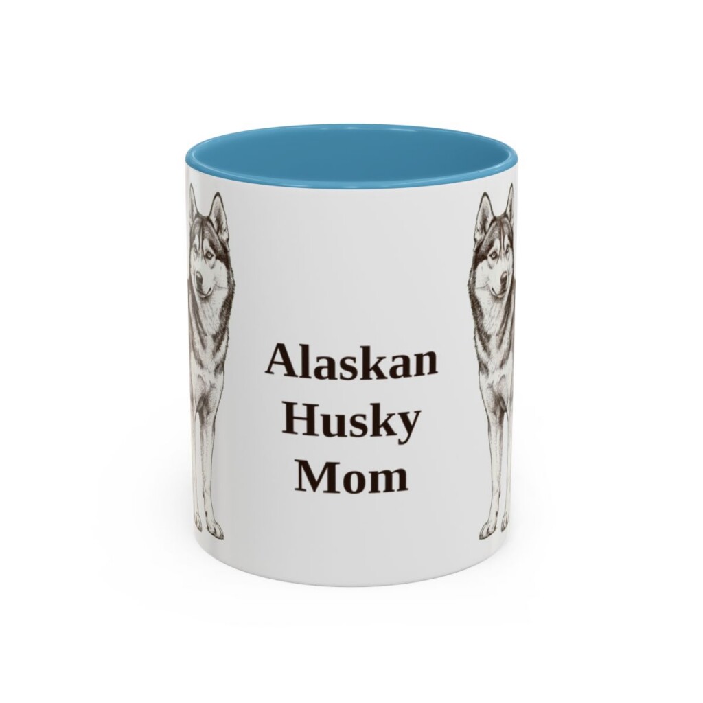 11oz Alaskan Husky Dog Mom Mug, Vintage Sketch Coffee Mug, Dog Mom Gift
