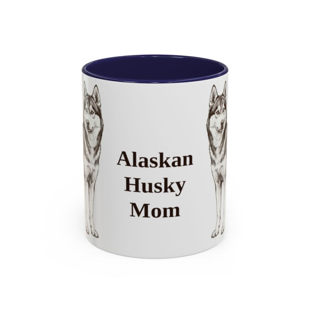 11oz Alaskan Husky Dog Mom Mug, Vintage Sketch Coffee Mug, Dog Mom Gift