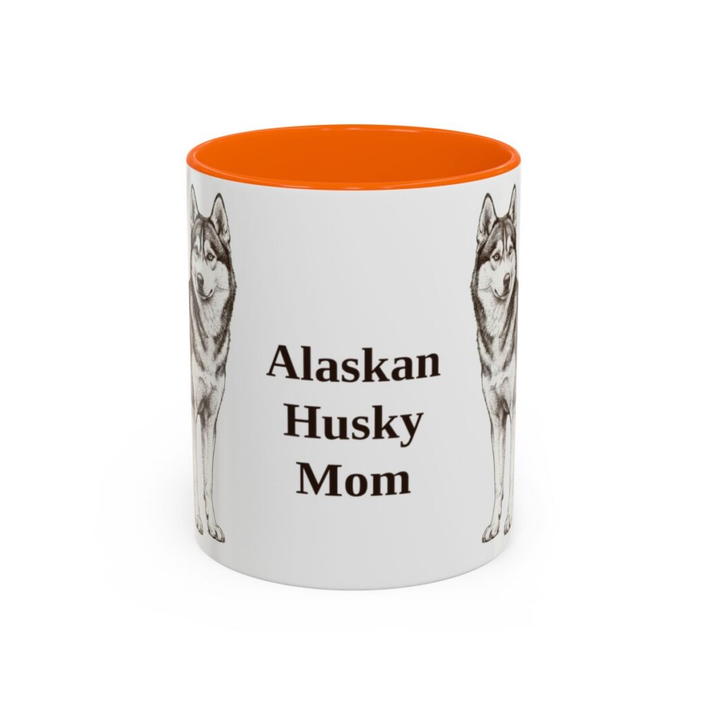 11oz Alaskan Husky Dog Mom Mug, Vintage Sketch Coffee Mug, Dog Mom Gift
