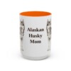 alaskan-husky-mug-mom-orange-3 15oz Alaskan Husky Dog Mom Mug, Vintage Sketch Coffee Mug, Dog Mom Gift