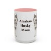 alaskan-husky-mug-mom-pink-3 15oz Alaskan Husky Dog Mom Mug, Vintage Sketch Coffee Mug, Dog Mom Gift