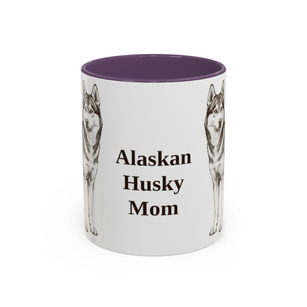 11oz Alaskan Husky Dog Mom Mug, Vintage Sketch Coffee Mug, Dog Mom Gift