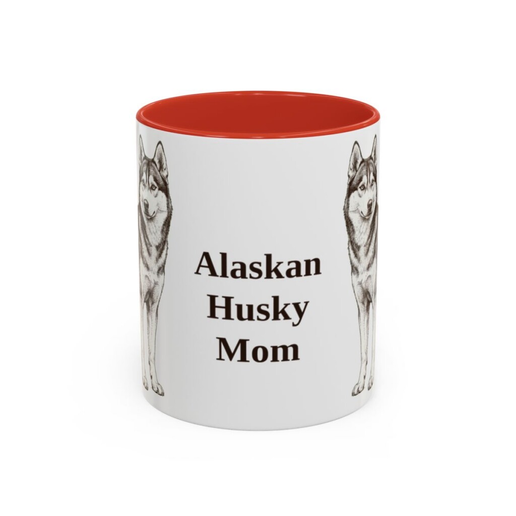 11oz Alaskan Husky Dog Mom Mug, Vintage Sketch Coffee Mug, Dog Mom Gift