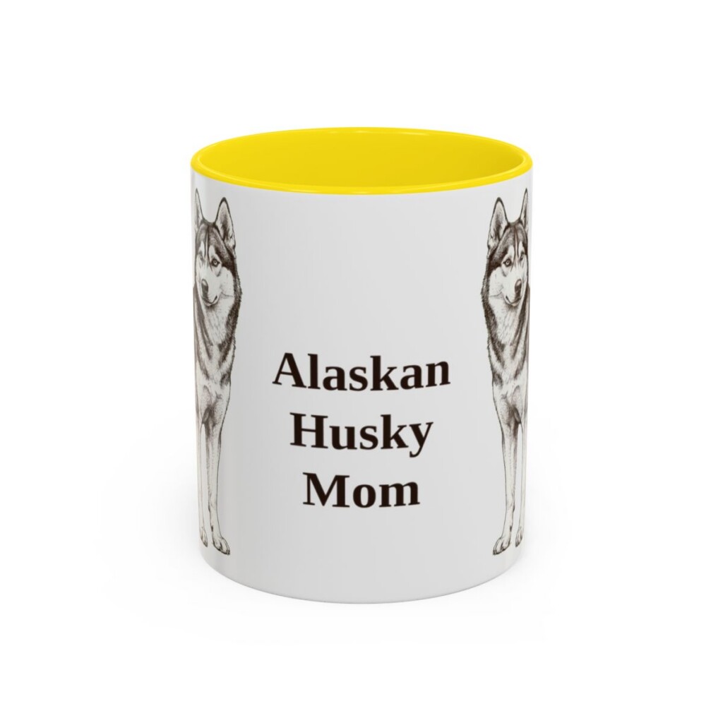 11oz Alaskan Husky Dog Mom Mug, Vintage Sketch Coffee Mug, Dog Mom Gift