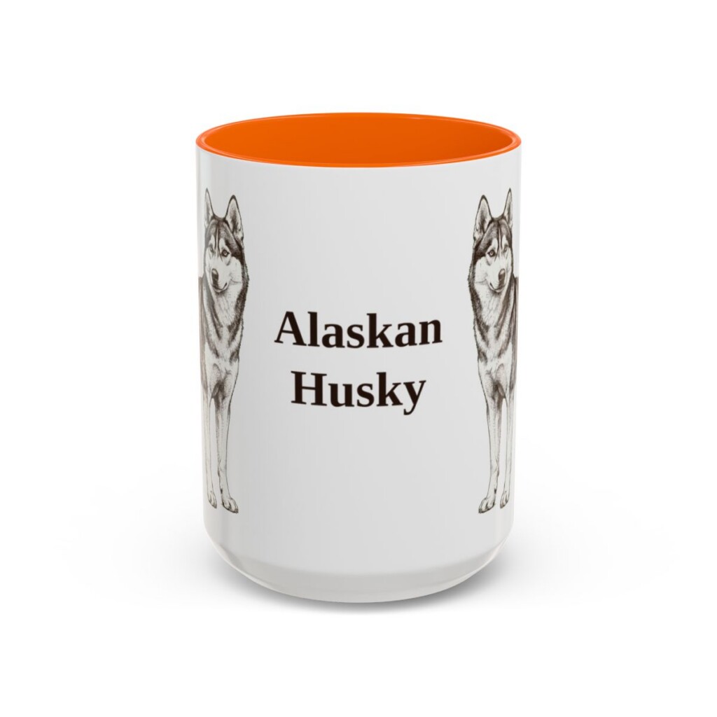 15oz Alaskan Husky Mug, Vintage Dog Portrait Coffee Mug, Dog Lover Gift