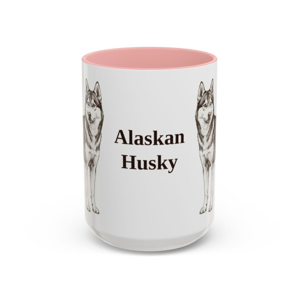 15oz Alaskan Husky Mug, Vintage Dog Portrait Coffee Mug, Dog Lover Gift