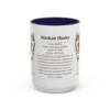 alaskan-husky-mug-writeup-navy-4 15oz Alaskan Husky Mug, Illustrated Dog Breed Facts Coffee Mug, Vintage Dog Keepsake Gift