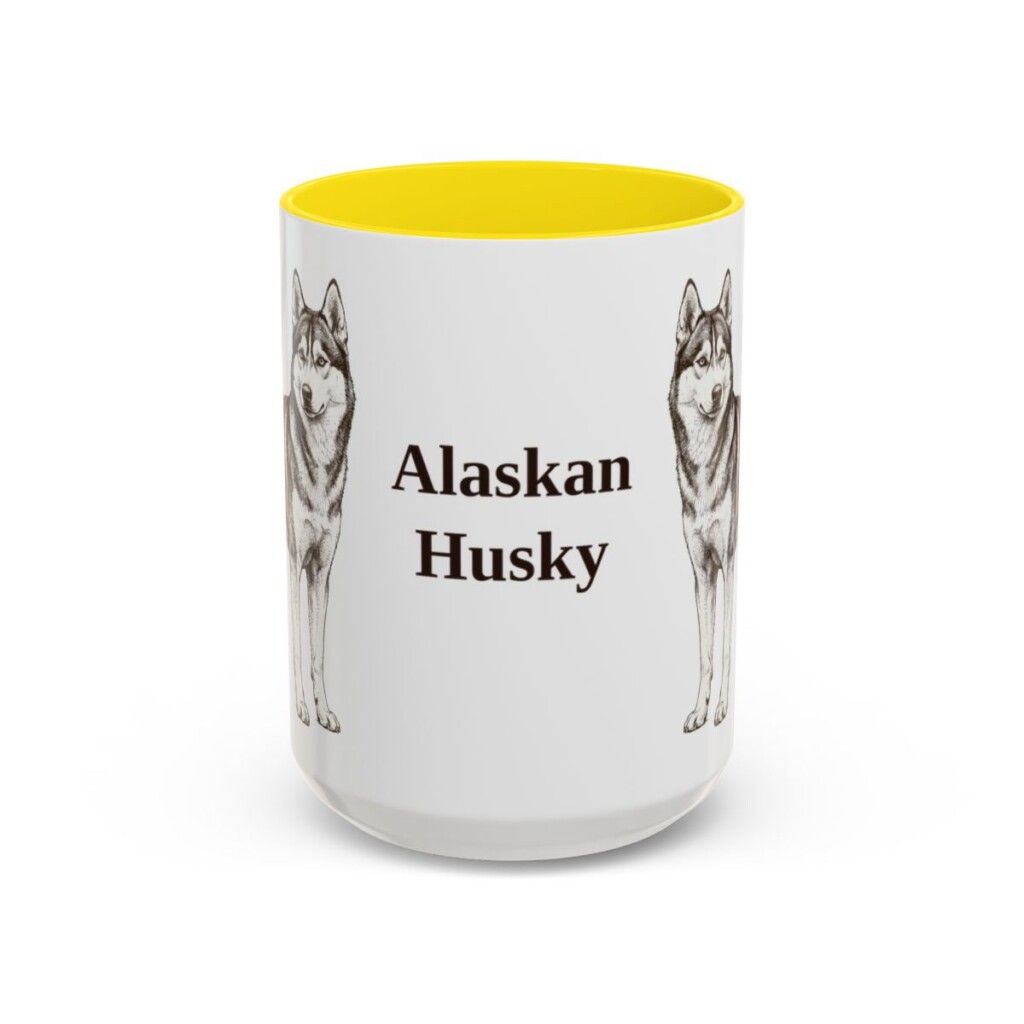 15oz Alaskan Husky Mug, Vintage Dog Portrait Coffee Mug, Dog Lover Gift