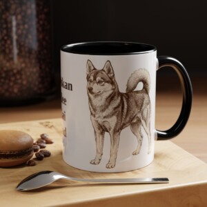 11oz Alaskan Klee Kai Dog Dad Mug, Vintage Sketch Coffee Mug, Dog Dad Gift