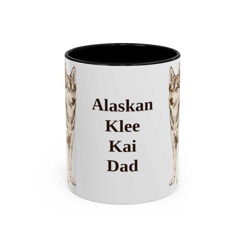 11oz Alaskan Klee Kai Dog Dad Mug, Vintage Sketch Coffee Mug, Dog Dad Gift