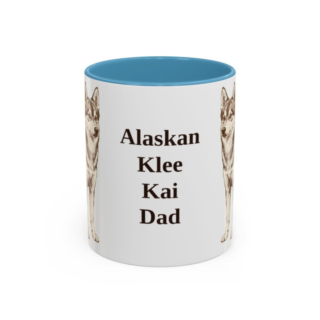 11oz Alaskan Klee Kai Dog Dad Mug, Vintage Sketch Coffee Mug, Dog Dad Gift
