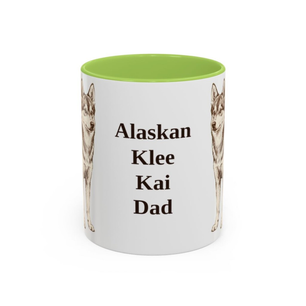 11oz Alaskan Klee Kai Dog Dad Mug, Vintage Sketch Coffee Mug, Dog Dad Gift
